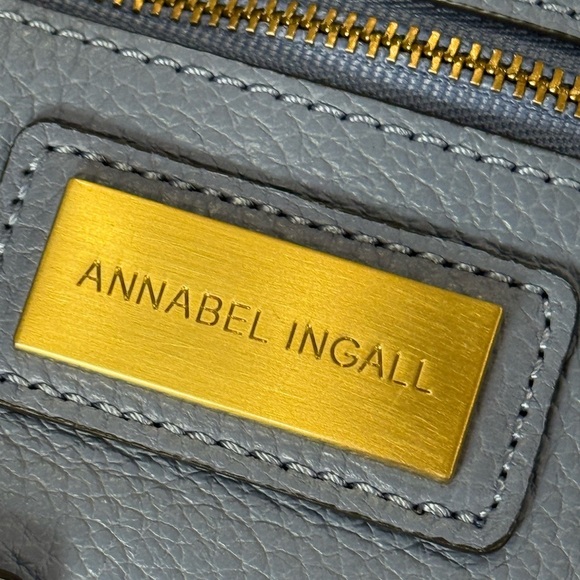 Annabel Ingall Leather Bag with blue, Gold Detail perfet condition - Picture 11 of 15